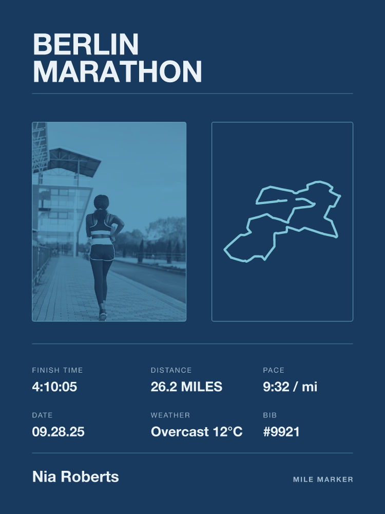 Stat Sheet layout — Berlin Marathon
